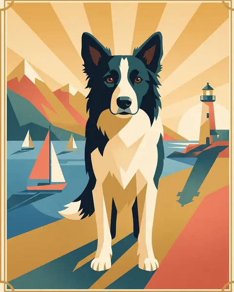Example: a pet in the Art Deco Poster style